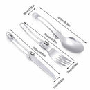 Foldable Cutlery Tableware Camping Trave Dinnerware Flatware Set Fork Spoon