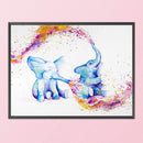 Full Cross Stitch 11CT Two Small Elephants Counted Embroidery DIY Needlewor