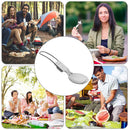 Folding Portable Camping Spoon Fork Outdoor Hiking Picnic Cutlery Tableware