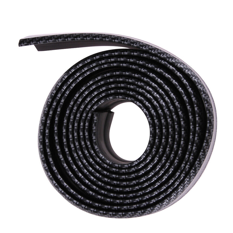 Black Soft Carbon Fiber Car Rubber Bumper Strip  Outside Bumper Front Lip