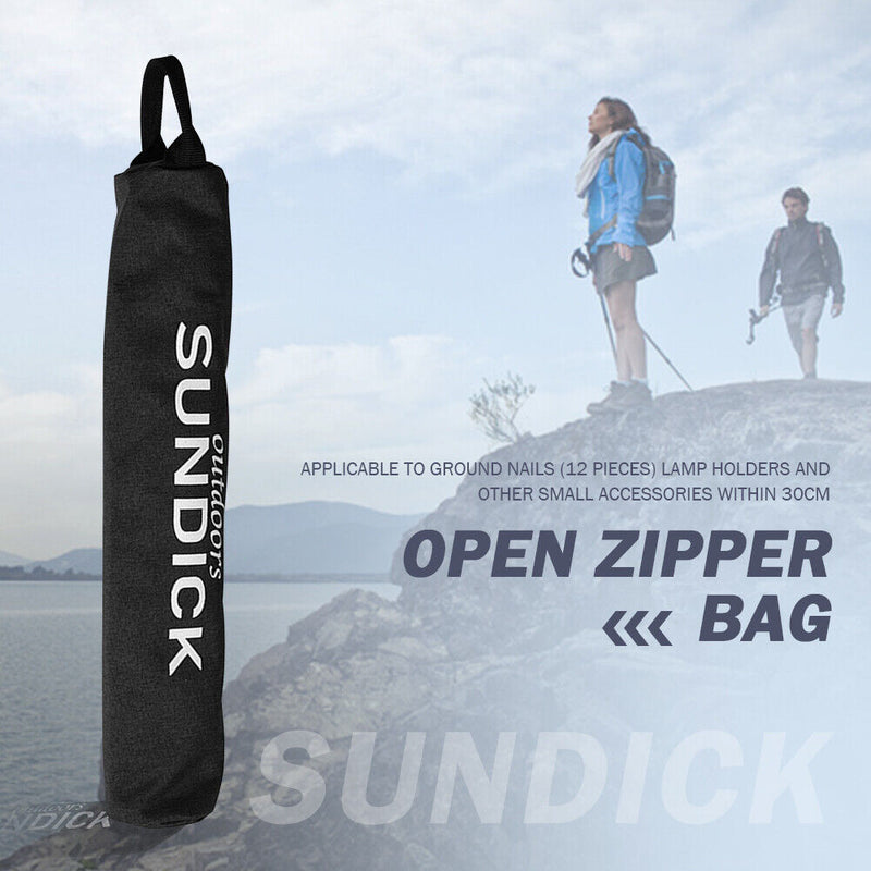 Camping Tent Peg Stake Storage Bag 600D PVC Fabric Zipper Bag Tent Accessor