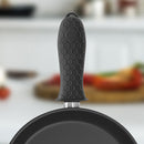 Silicone Anti-Hot Pot Handle Grip Cover Honeycomb Skillet Sleeve (Black)