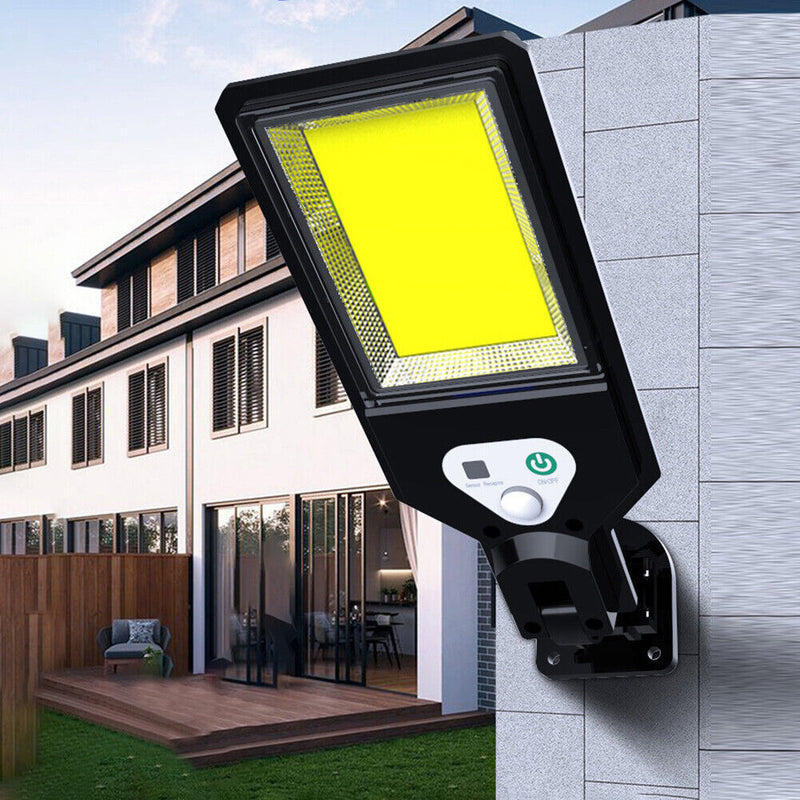 COB LED Solar Street Lights Outdoor Courtyard Porch PIR Remote Control Wall