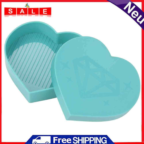 5D DIY Diamond Painting Tray Plastic Heart Shape Rhinestone Drill Plate Crafts