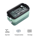 Lunch Bento Box Microwave Heating Split Double Layer Food Storage (Green) Newly