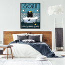 Hand Painted on Canvas DIY Cat in Bathtub Oil Paint By Numbers Drawing Kit Craft