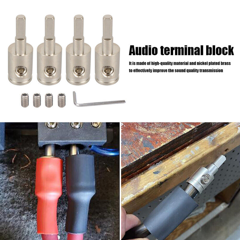4 Sets 4GA to 8GA Car Audio Wire Terminal Power Cord Input Reducers Auto Parts
