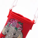 Round Messenger Strap Water Bottle Insulated Protective Bag (Red Elephant)