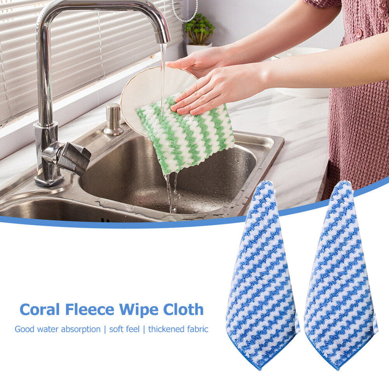 Water Ripples Clean Towel Coral Fleece Highly Absorbent Wipe Cloths (Blue) Newly