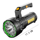 Black Lamp LED Rechargeable Hand Torch Flashlight Camping Lights Work Light