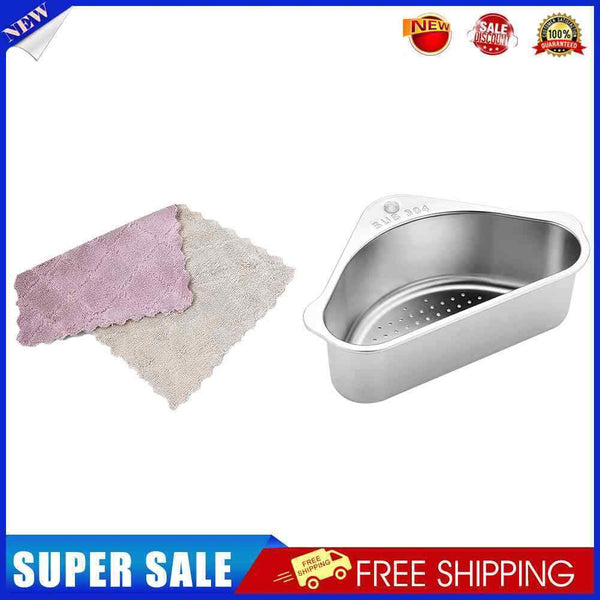 Kitchen Leftover Sink Strainer Stainless Triangular Vegetable Fruit Drain B