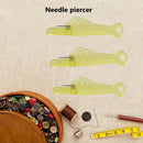3pcs Fish Type Auto Needle Threader Plastic Quick Needle Inserter (Yellow)