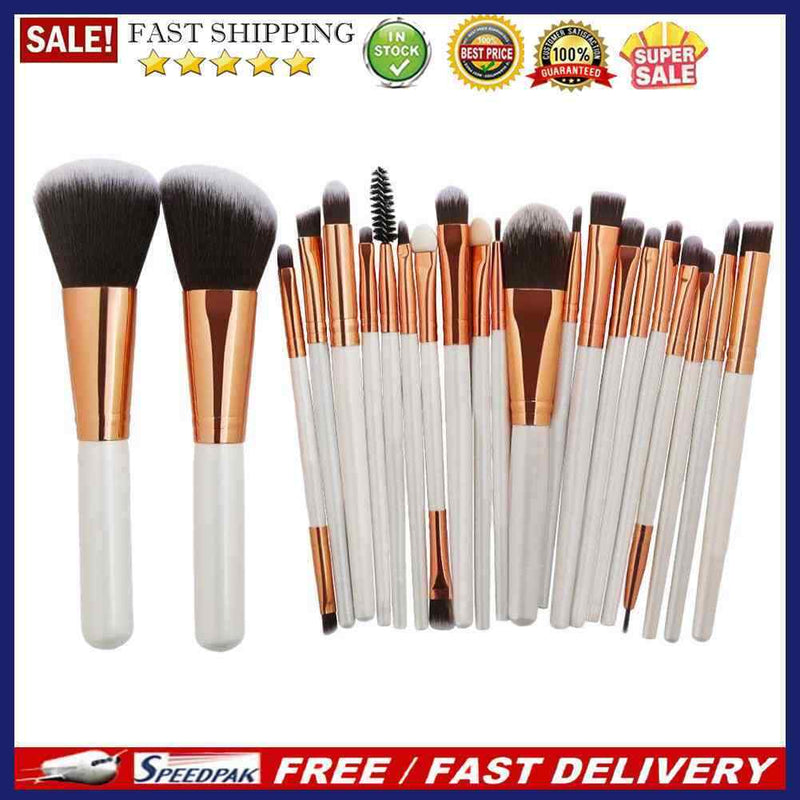 22pcs Makeup Brushes Kit Pro Eyeshadow Liner Lip Concealer Tool(White)