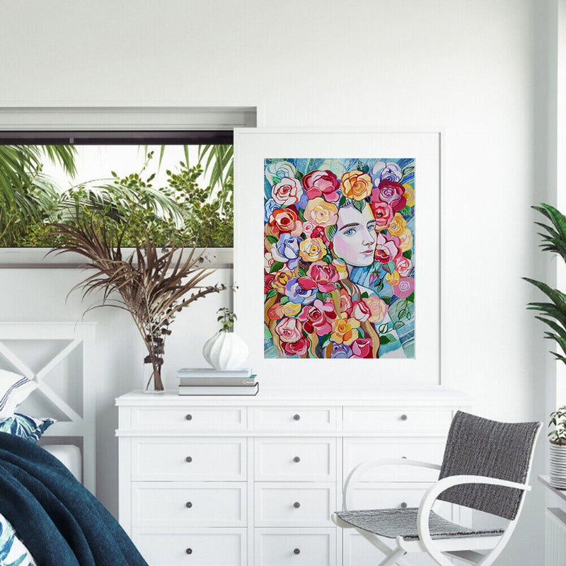 Flower Girl Oil Paint By Number Canvas Drawing DIY Picture Art Craft Home Decor