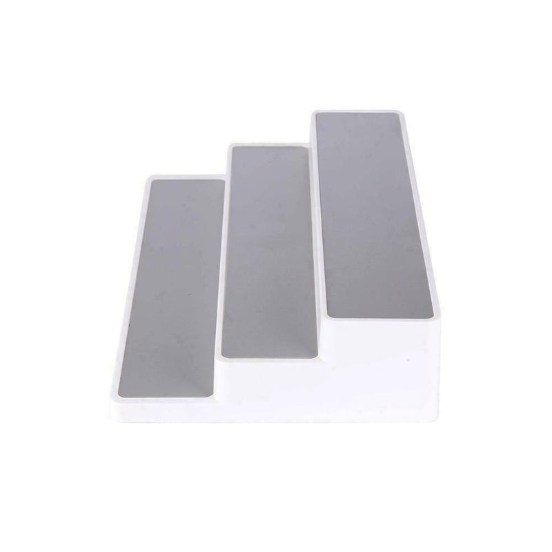 White 3 Tier Shelf Jar Rack Holder Cupboard Organiser Hot Kitchen Tools I8U5