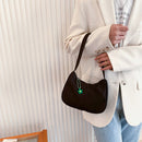 Women Purse Pure Color Underarm Bag Female Casual Shoulder Handbag (Black)