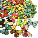 50pcs Wooden Butterfly Sewing Buttons Knitting Clothes Decor (28x20x2.5mm) Newly
