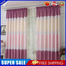 4pcs Strip Shading Curtain Bedroom Living Room Semi Blackout Purdah(Purple)