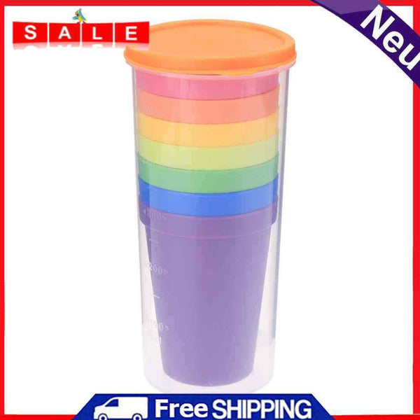 7pcs/Set 7 Color Portable Rainbow Suit Cup Picnic Tourism Plastic Mugs