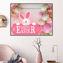 Mikolot Happy Easter Egg Rabbit 5D DIY Full Drill Diamond Painting Set Rhinestone Embroidery for