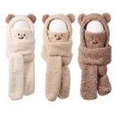 Cute Caps Plush Beanies Caps Bear Ear Hat Hat Scarf Set Earflap Earmuff