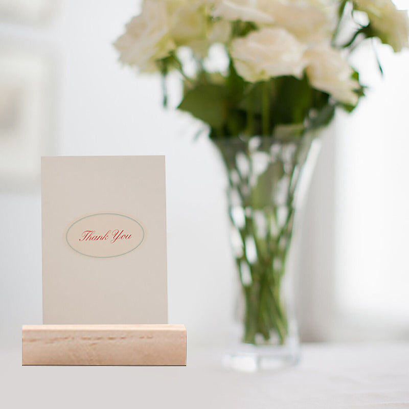 Wood Display Stands - Place Card Holder 12 Pack Wood Base Table Number Stan