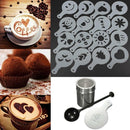 Chocolate Shaker Duster + 16pcs Cappuccino Coffee Stencils + Measure Spoon