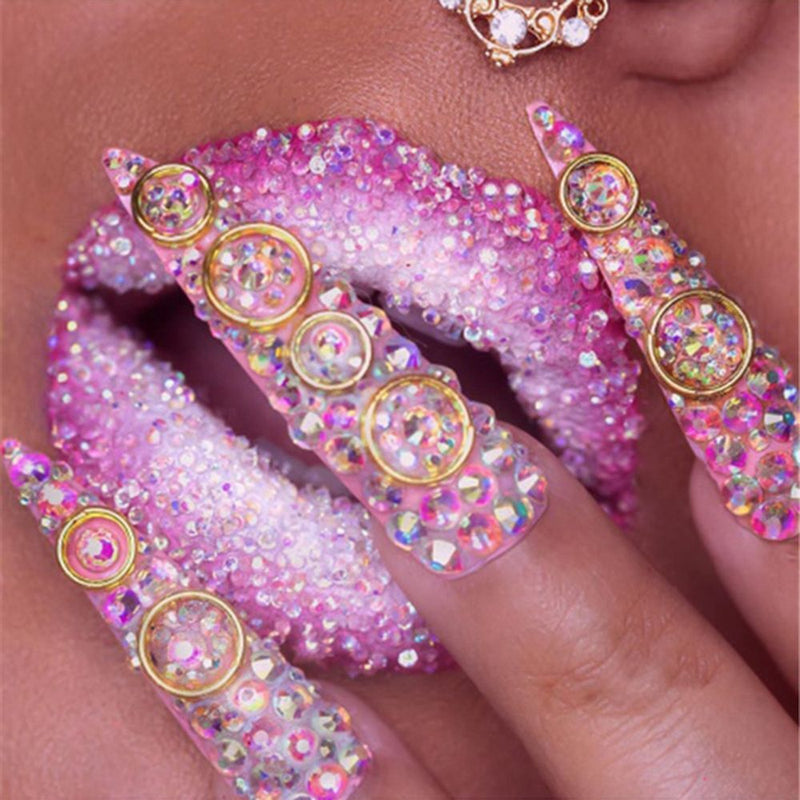 With Nail Drill Pen Nail Art Decoration Rhinestones Set Nail Accessories