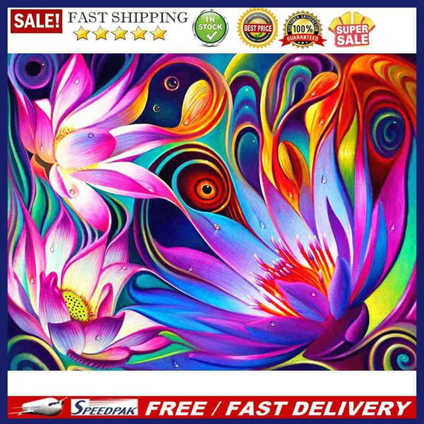 Oil Paint By Numbers Lotus Coloring Picture Digital Drawing