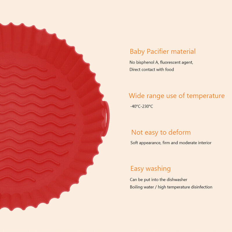 Silicone Air Fryers Basket Baking Accessories for Family Baking Camping Barbecue