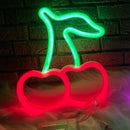 Cherry Fruit LED Neon Light Colorful Neon Sign Night Lamp Hanging Decor (A)