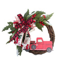 Red Truck Christmas Wreath Garland Door Ornaments Xmas Party Wall Home Dec 7T\