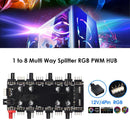 1 To 8 Multi Way Splitter RGB PWM HUB 12V/4 Pin for Fan Motherboard (4D)
