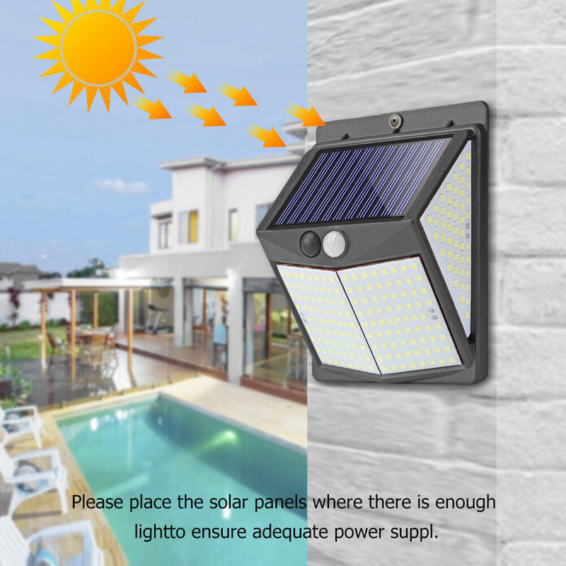 238LED Solar Wall Lamp Waterproof Motion Sensor Outdoor Garden Decor Light