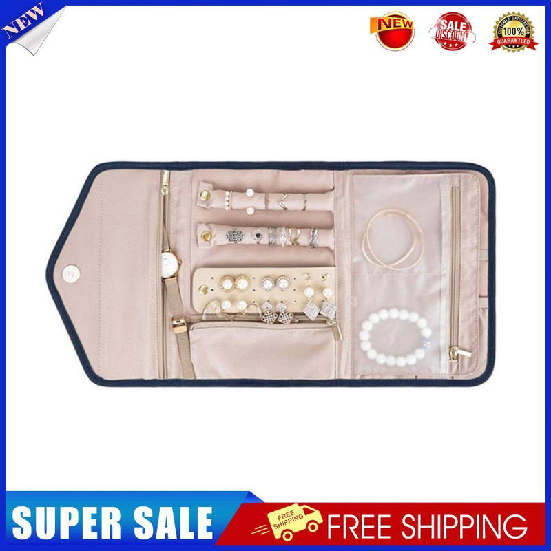 Jewelry Storage Bag Foldable Jewelry Case Durable Polyester Bag (Dark Blue)