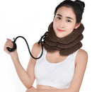 Three-layer Cervical Device Inflatable Health Care Massager Tool (Brown) Newly