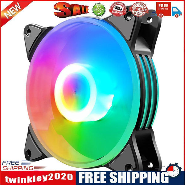 COOLMOON 12cm Chassis Cooling Fan 5 Colors LED Lighting Large 4Pin Heatsink