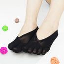 1 Pair Women Casual Invisible Socks, Non-Slip Five Finger Socks (Black) Newly
