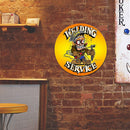 Round Cartoon Hot Rod Metal Plate Tin Sign Plaque for Pub Club Cafe Art (2)