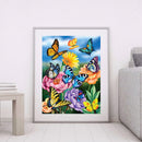 Butterflies Flowers Oil Painting By Numbers DIY Frameless Picture On Canvas