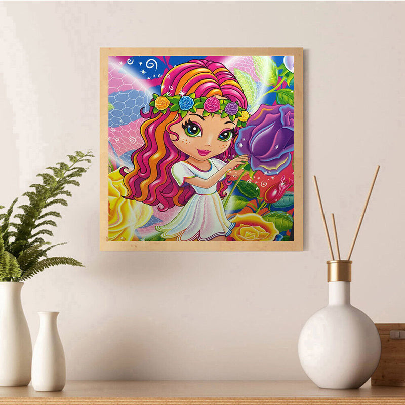 Diamond Painting Full Round Drill Lisa Frank Rose Fairy Rhinestone Modern Craft
