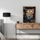 Oil Paint By Numbers Flowers Lion Frameless Picture Craft Kit for Living Ro