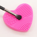 Silicone Heart-shaped Makeup Brush Cleaner Scrubber Board Pad Cosmetic Washing