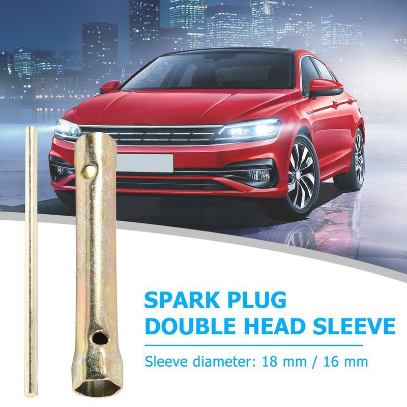 Double Ended Spark Plug Socket Wrench Tool 16mm/18mm with Torque Bar Handle