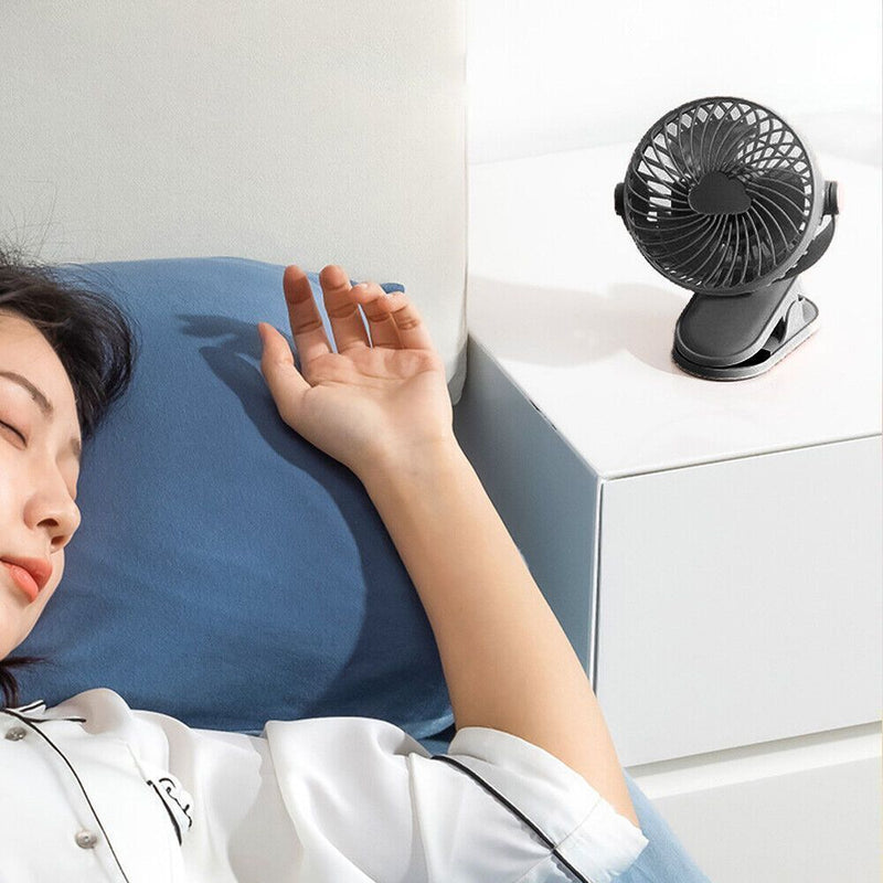 Desk Ultra-quiet Air Cooling USB Rechargeable Cooling Fan Clip Fan 3 Speeds
