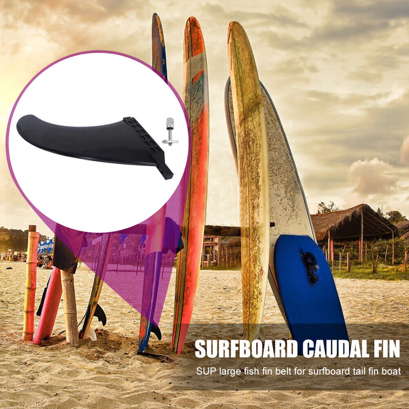 9in Surfing Tail Fin Removable Paddle Rudder Surfboard Stabilizer (Black) Newly