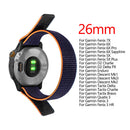 Nylon Loop Strap for Garmin Fenix 7X/6X/5X Plus Watch Band (26mm Dark Blue)