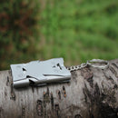 Three-Pipe Keychain Whistle EDC High Decibel Emergency Whistles (Gray) Newly