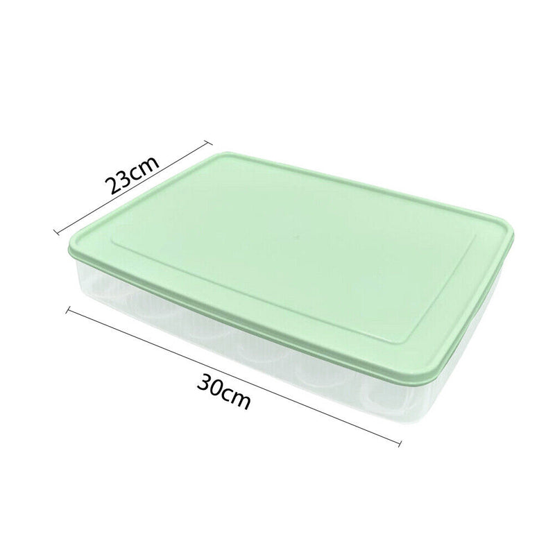 24 Grid Egg Storage Box Refrigerator Dumplings Egg Holder (Light Green) Newly