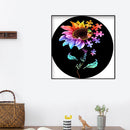 DIY Round Drill Diamond Painting Sunflower 5D Rhinestone Mosaic for Wall Gift